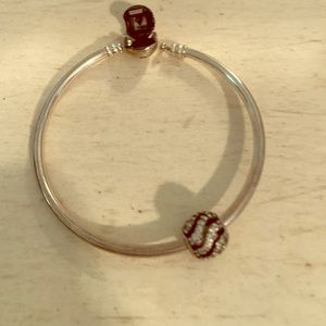 Pandora bracelet with charm that had small cz